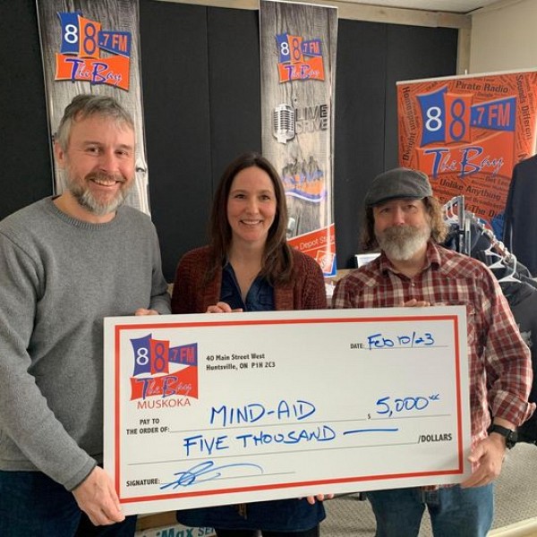 Hunters Bay Radio donates $5K to Mind-Aid, an organization helping youth find mental health supports